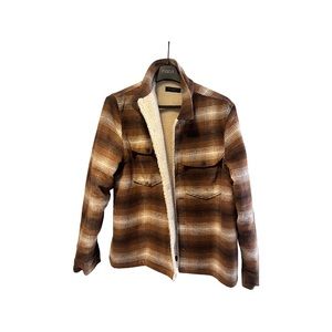 All Saints Sherpa Lined Flannel Jacket